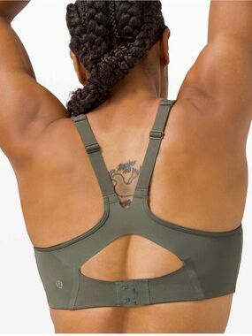 lululemon athletica Olive Green Adjustable-Strap Sports Bra with Back Cutout